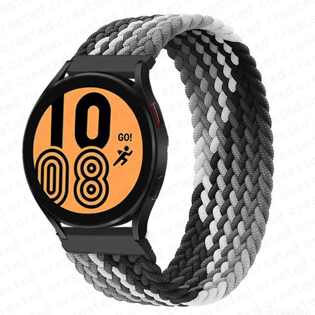 20 мм 22 мм ремешок для Samsung Galaxy watch 6 7 4 5 pro active 2 Gear S3 плетеный браслет solo loop ремешок Huawei watch GT 2 3