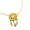 [P8107] - Gold 'Boho' Steel Necklace (dreamcatcher) - 12x12 Mm