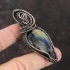 Лабрадорит Медный Кулон Кулон, обернутый медной проволокой Ювелирные изделия из драгоценных камней ручной работы Медные украшения Кулон с обернутым лабрадоритом Подарок на годовщину