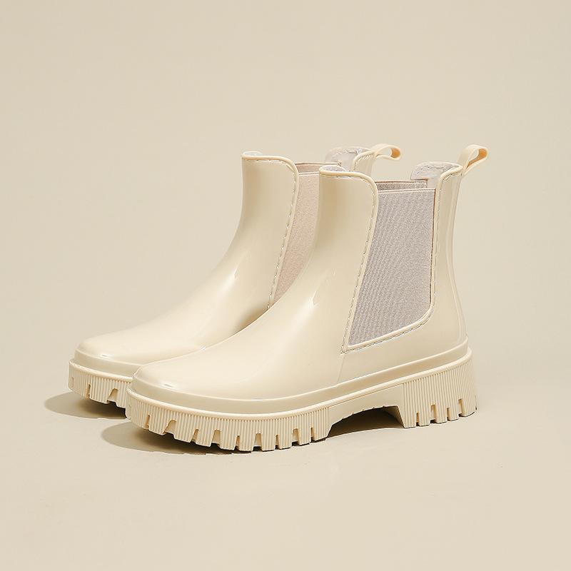 Женская обувь для дождя новая водонепроницаемая и нескользящая обувь для воды утолщенные износостойкие резиновые сапоги средней длины модные сапоги резиновая обувь