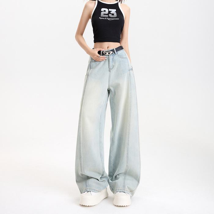 Джинсы женские весна и лето свободные широкие брюки выглядят тонкими и дышащими крутые широкие джинсы женские весна и лето