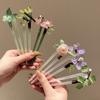 Flower U Shape Hairpin Hair Sticks for Buns Hanfu Headwear  Hairstyle Design Tool