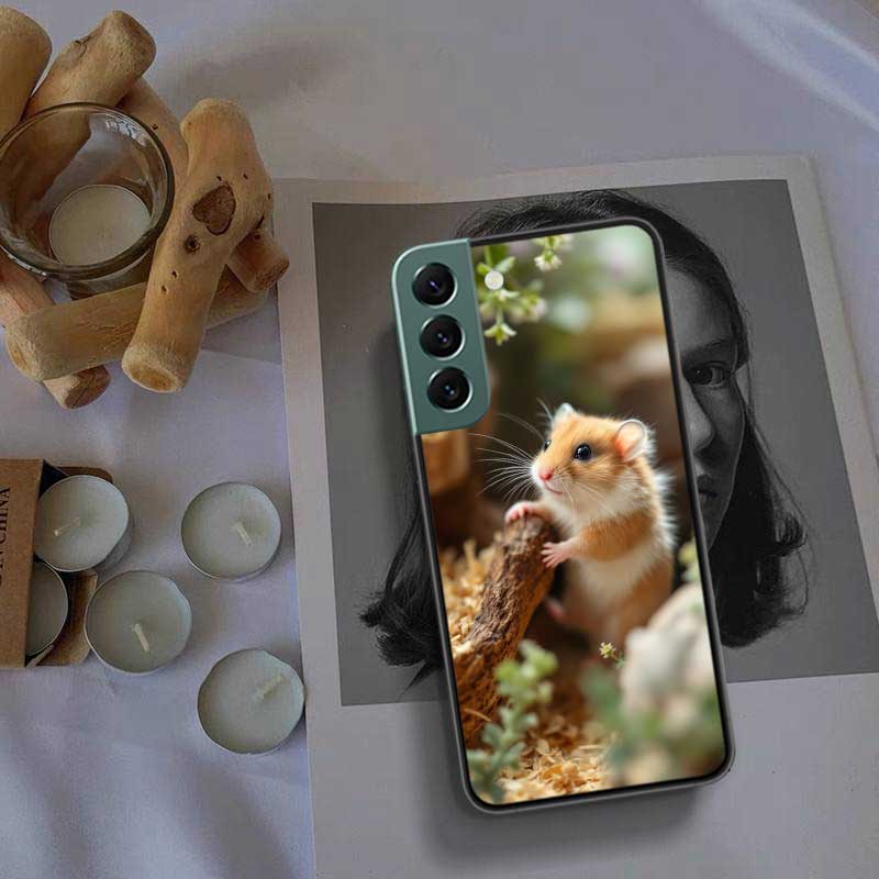 Чехлы для телефона с хомяками в шляпах и ушами для Samsung A17 A14 A24 A34 A54 A03S A04S A13 A23 A33 A53 A70 A50S A30 A40 A51 A41 A20E