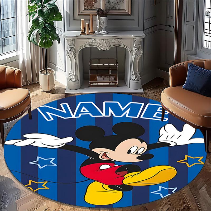 Customizable M-Mickey (11) Round Non-Slip Carpet - Ideal for Garden, Picnic, Office, Perfect for Decoration, Suitable For All Seasons