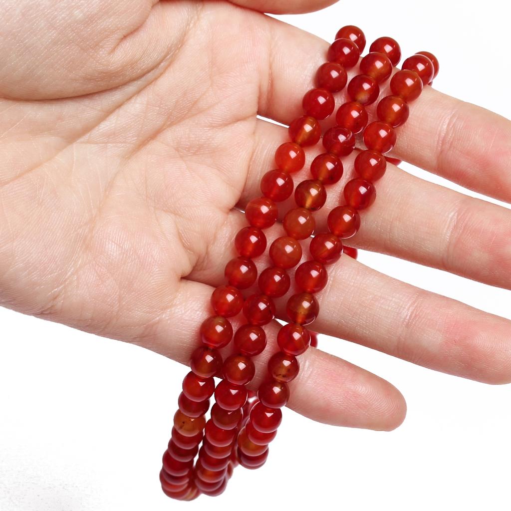 Creative Red Carnelian Agate Natural Stone For Jewelry Making Beads 40/30/20Pcs DIY Round Loose Beads Bracelets 4/6/8mm