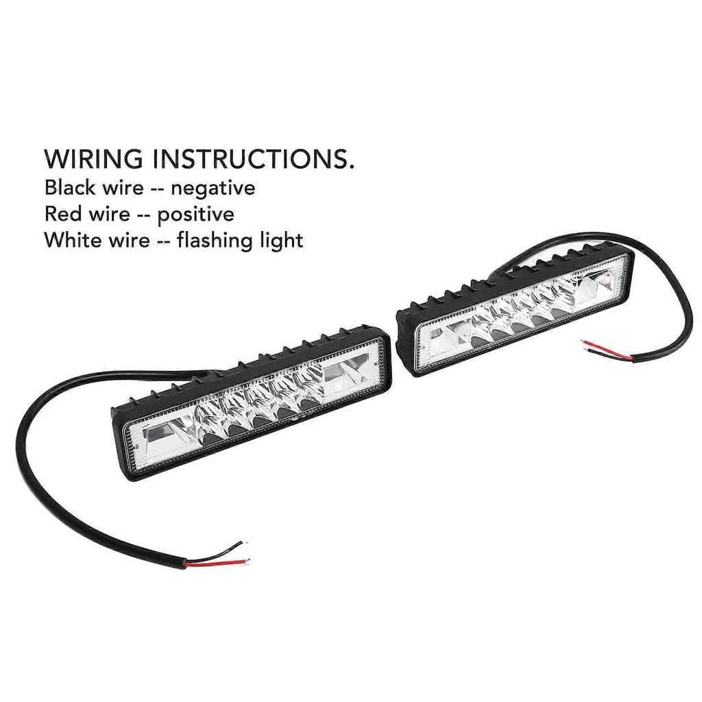 2Pcs LED Work Light Bar 12?85V 48W IP67 Waterproof 6000K Color Temperature for Off Road Truck Tractor Boat