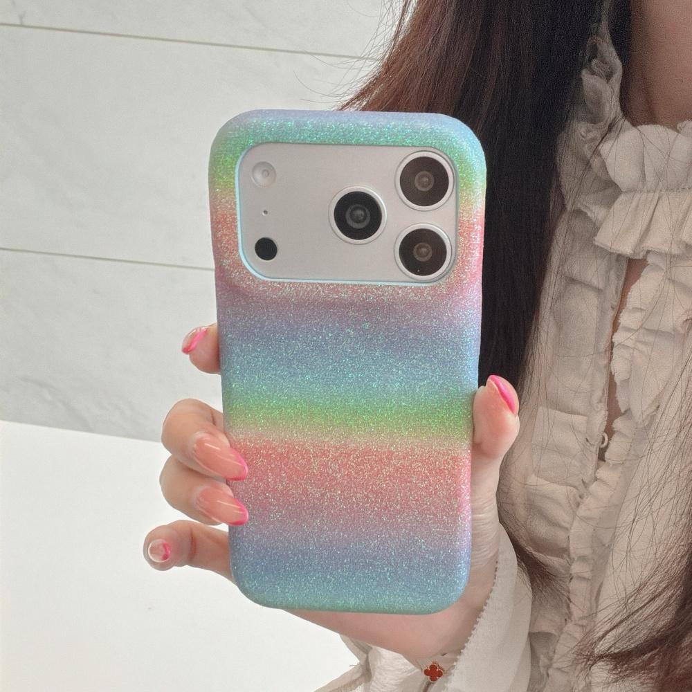 Fashion Jewelled Solid Color Leather Texture Phone Case For iPhone 17 Pro Max 17 16 15 14 13 Pro Soft Shockproof Funda Cover