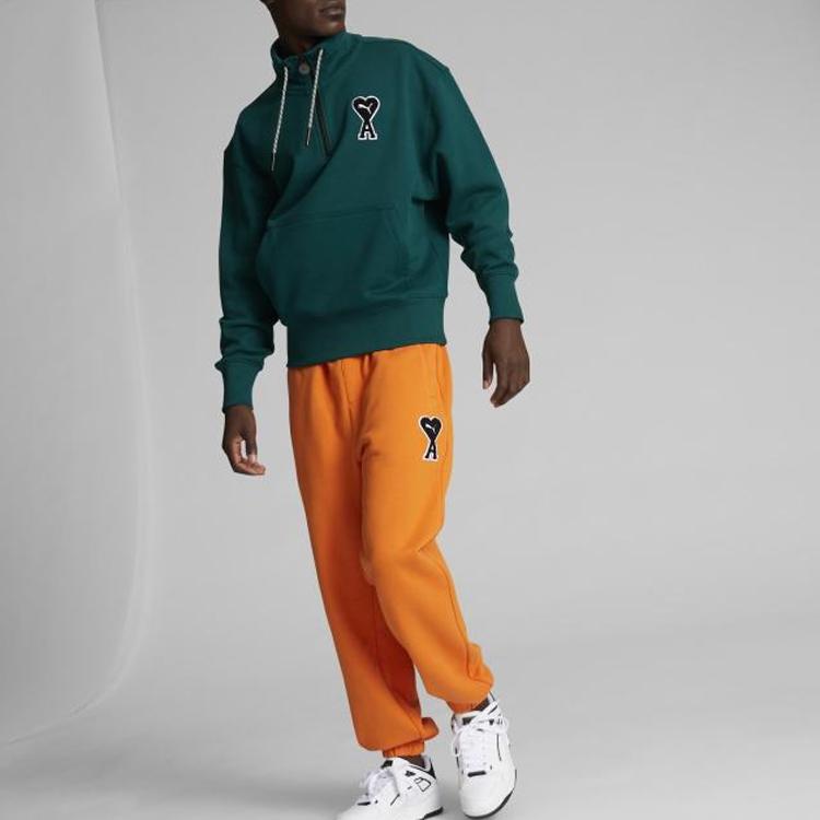 Puma Толстовка X Ami с полумолнией на молнии Varsity Green Tops Unisex 535993-24