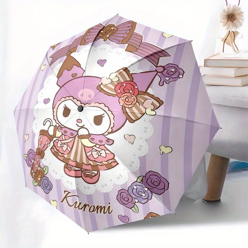1pc Kuromi Cute Pastel Fantasy Umbrella with Plastic Handle,Suitable for All Seasons Home Travel Outdoor UmbrellaSanlio337
