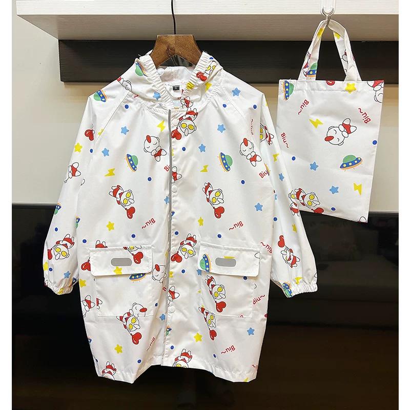 Japanese Style Lightweight Quick-Drying Breathable Kids Raincoat Rainproof Kindergarten Boys and Girls Waterproof Poncho Primary School Student