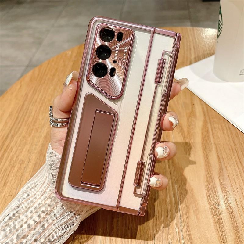 Transparent Electroplated PC Case Honor Magic V2 RSR Foldable Phone Full Coverage Shockproof Anti-Fingerprint Cover