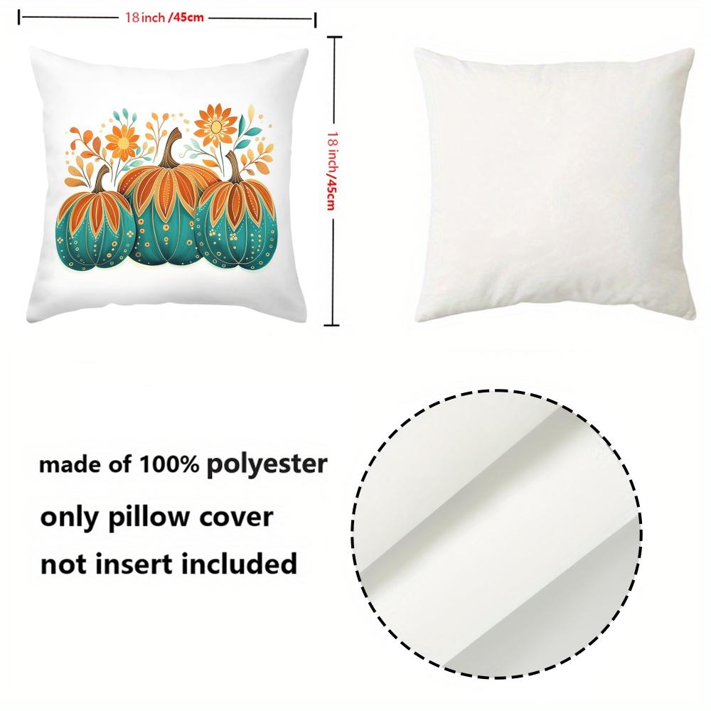1 Pieces Floral Pumpkins Printed White Decorative Throw Pillows Polyester pillowcase, sofa cushion cov Headboard Pillow