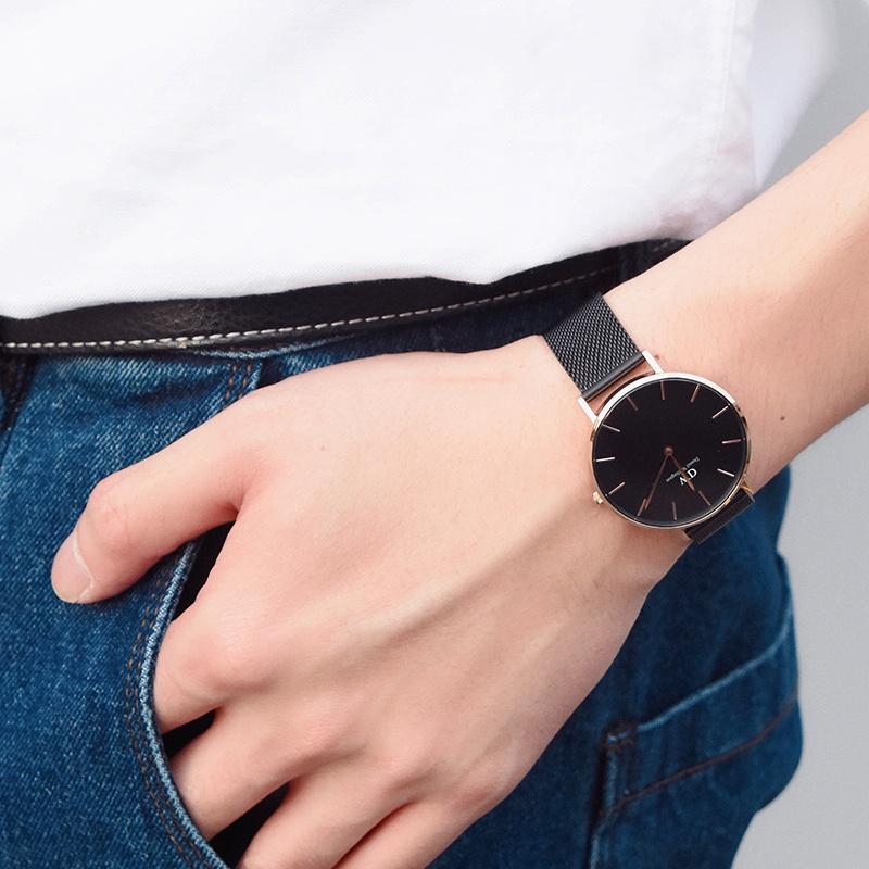 DANIEL WELLINGTON Часы серии PETITE, часы, кварцевый механизм, черный циферблат, женские часы, струящиеся золотые часы DW00100202