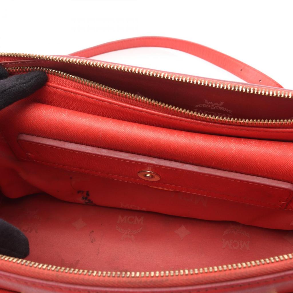 Used MCM Tote Bag leather Red Used Women