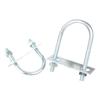 2Pieces Round U Bolt Fastener Set Carbon Steel Construction with Frame Plate Washers for Automotive Pipe Fitting