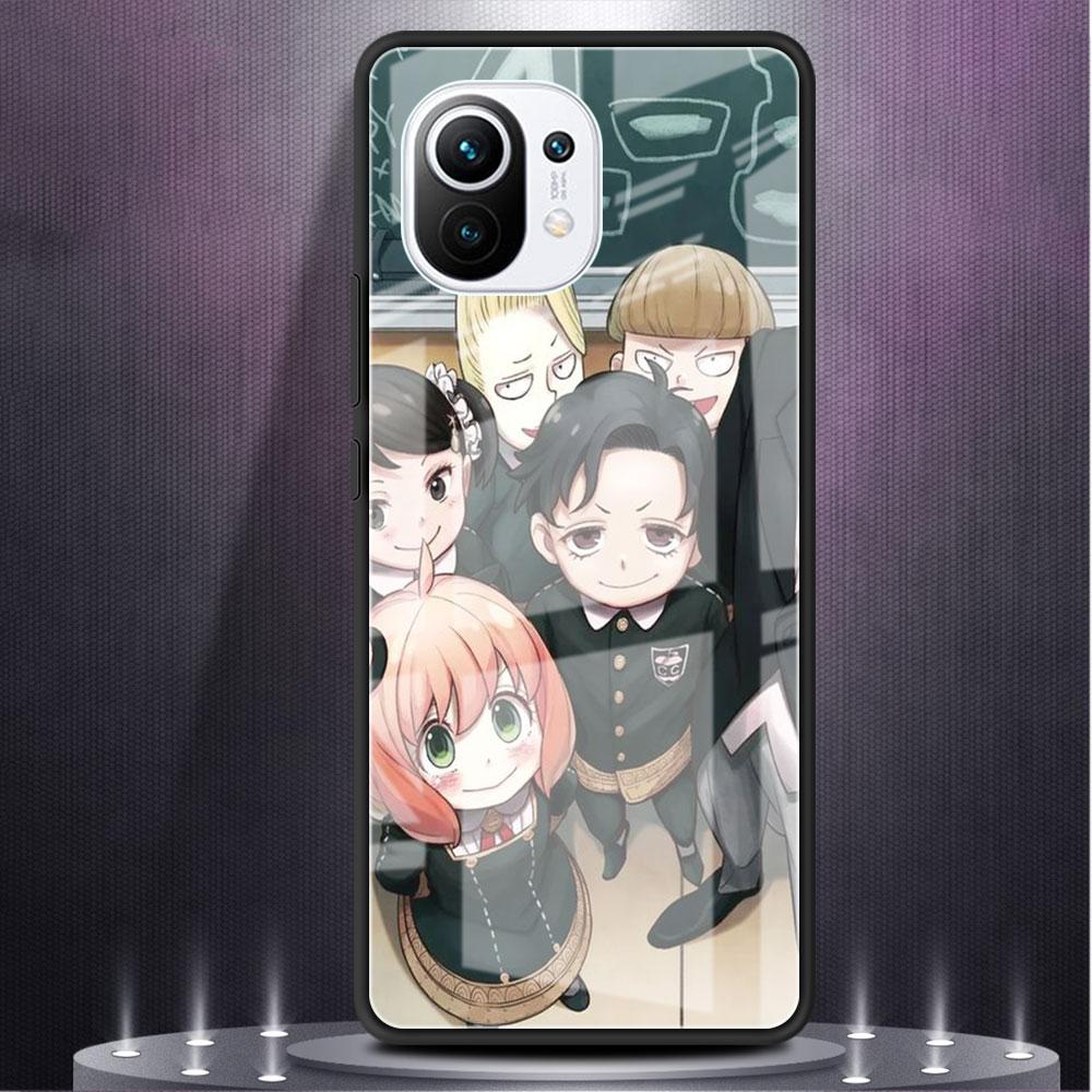 Glass Case For Xiaomi Redmi 11 10 8 Pro 9S K40 9C 9 9A Mi Poco X3 NFC X4 GT 11 Lite 11T 9T Phone Fundas Anime Spy Family Forger