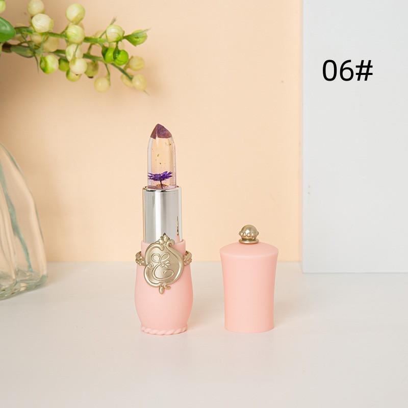 Красота Яркий Цветок Кристалл Желе Помада Изменение Температуры Цвета Губ