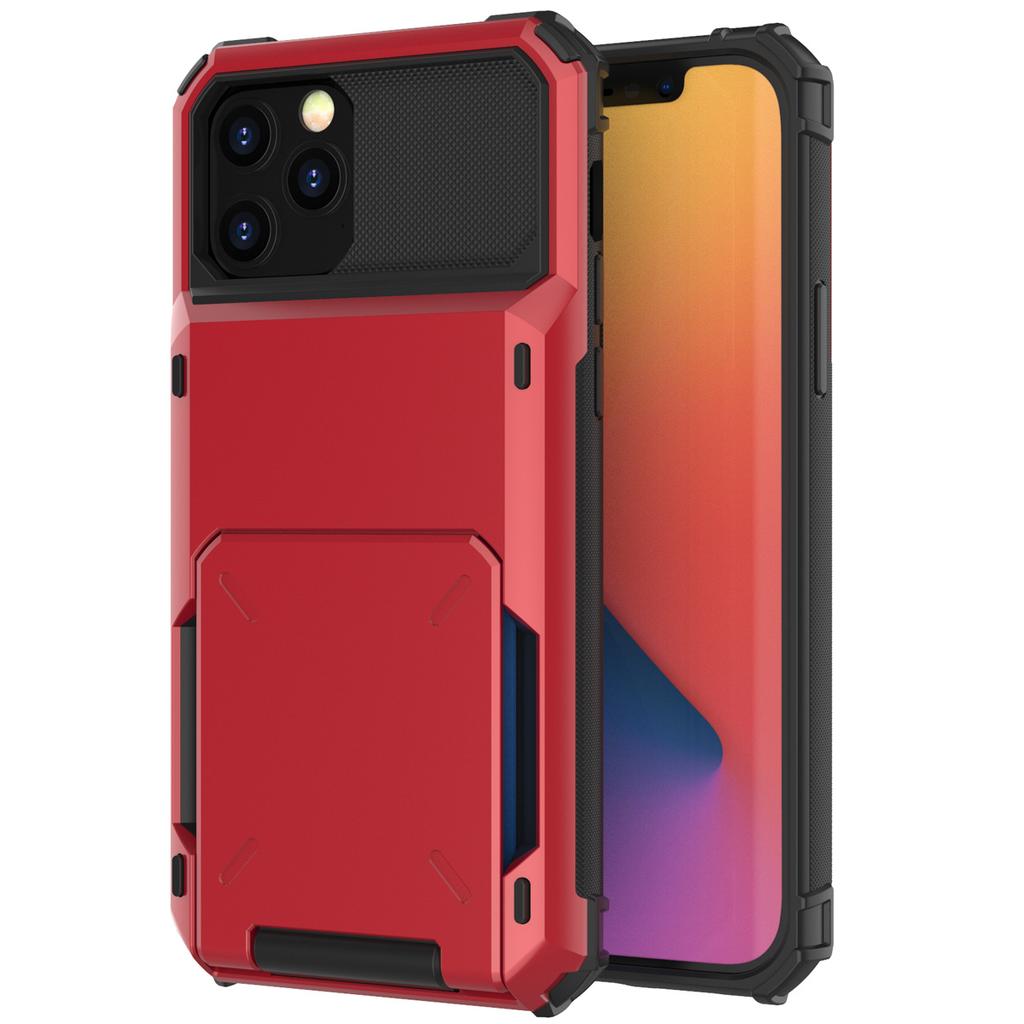 Кошелек с отделениями для карт для iPhone 13 11 12 Pro Max Mini 7 8 Plus X XS Max XR SE 2020, Чехол-слайдер Бронированный кошелек с держателем для карт
