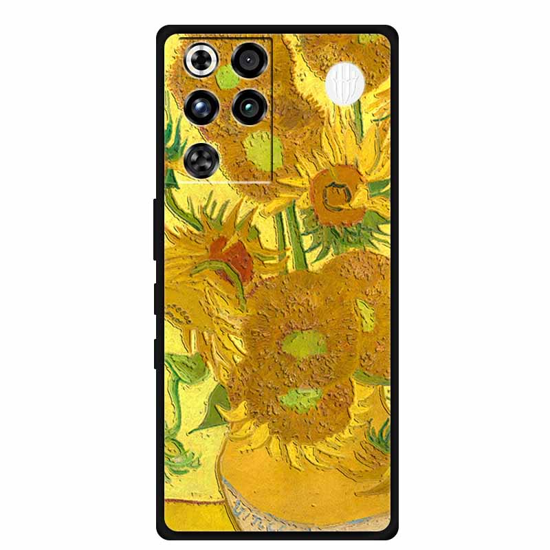Чехол для ZTE Nubia RedMagic 11 Pro 5G, 3D тиснение, цветы, рельефный, мягкая черная силиконовая задняя крышка, для ZTE Nubia RedMagic 11Pro, Funda