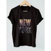 Cotton NEW YORK Print Crew Neck T-shirt, Short Sleeve Casual Top for Summer & Spring, Women's Clothing