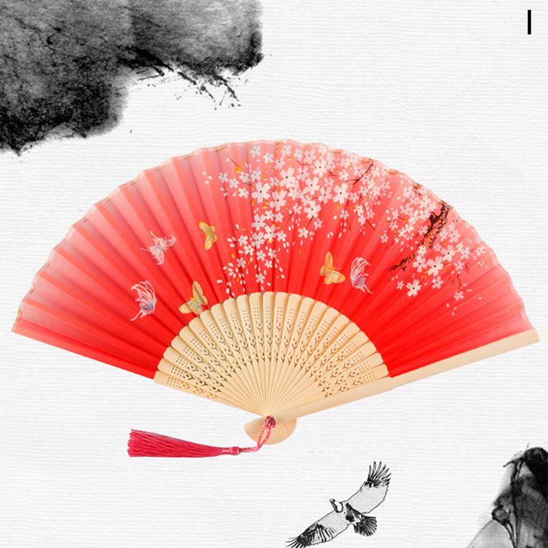 Винтажный складной веер в китайском стиле, бамбуковый ручной веер, классический классический деревянный хвостовик