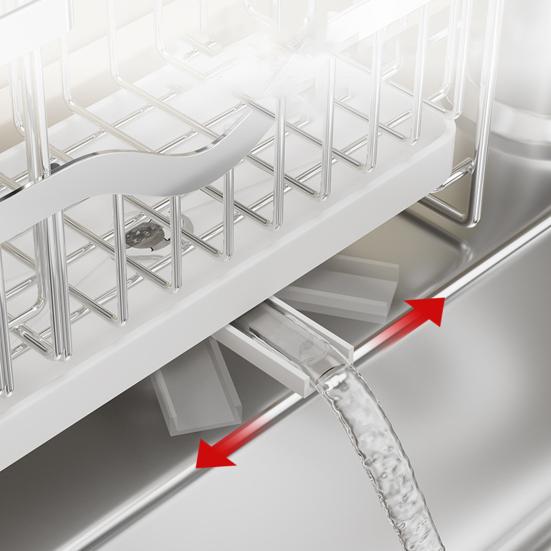 Стойка для хранения раковины с быстрым сливом и дренажным туннелем. Стойка для слива из нержавеющей углеродистой стали. Полка для организации кухонных принадлежностей. Губка для раковины. Тряпка для мытья посуды.