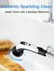 Power LCD Display, Cordless Bathroom Cleaning Brush with Adjustable Extension Handle,