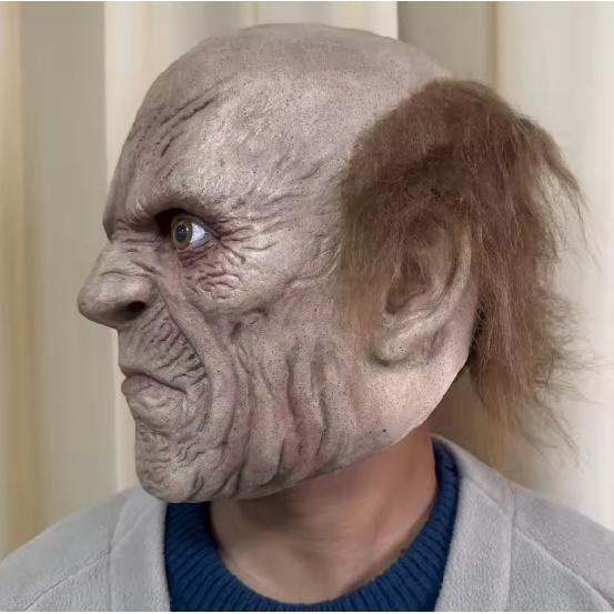 Fierce Old Man Halloween Horror Mask Latex Headgear Mask