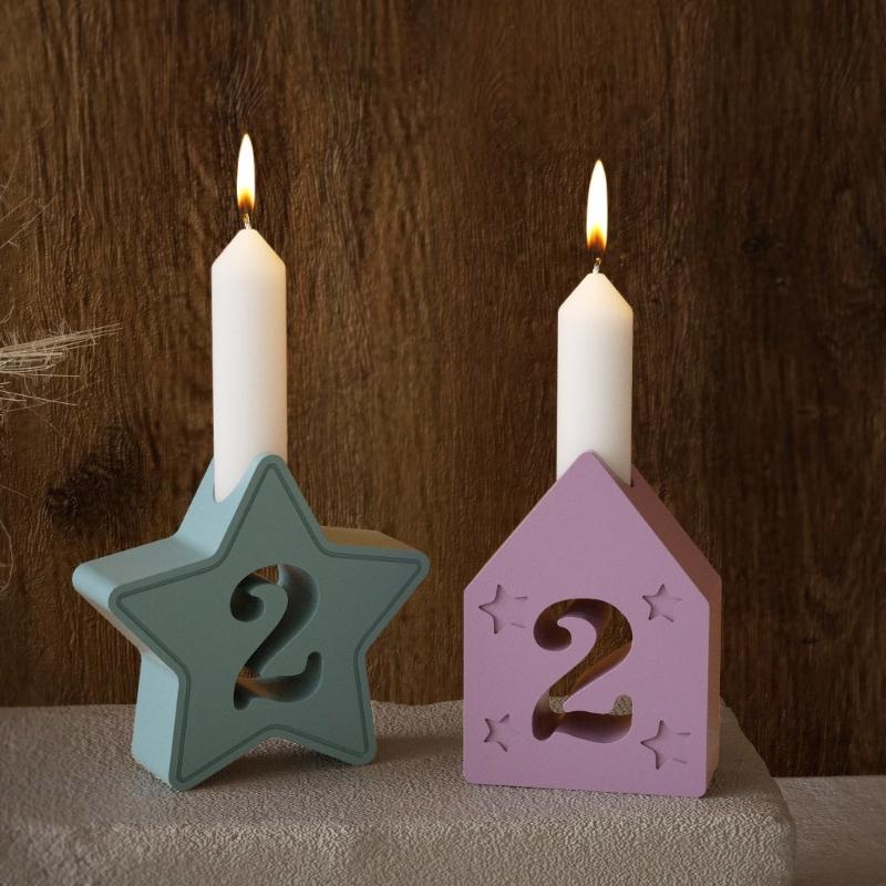4pcs Creative Flexible Silicone Mold for Number Candle and Ambients Lights Decoration for Birthdays and Celebrations