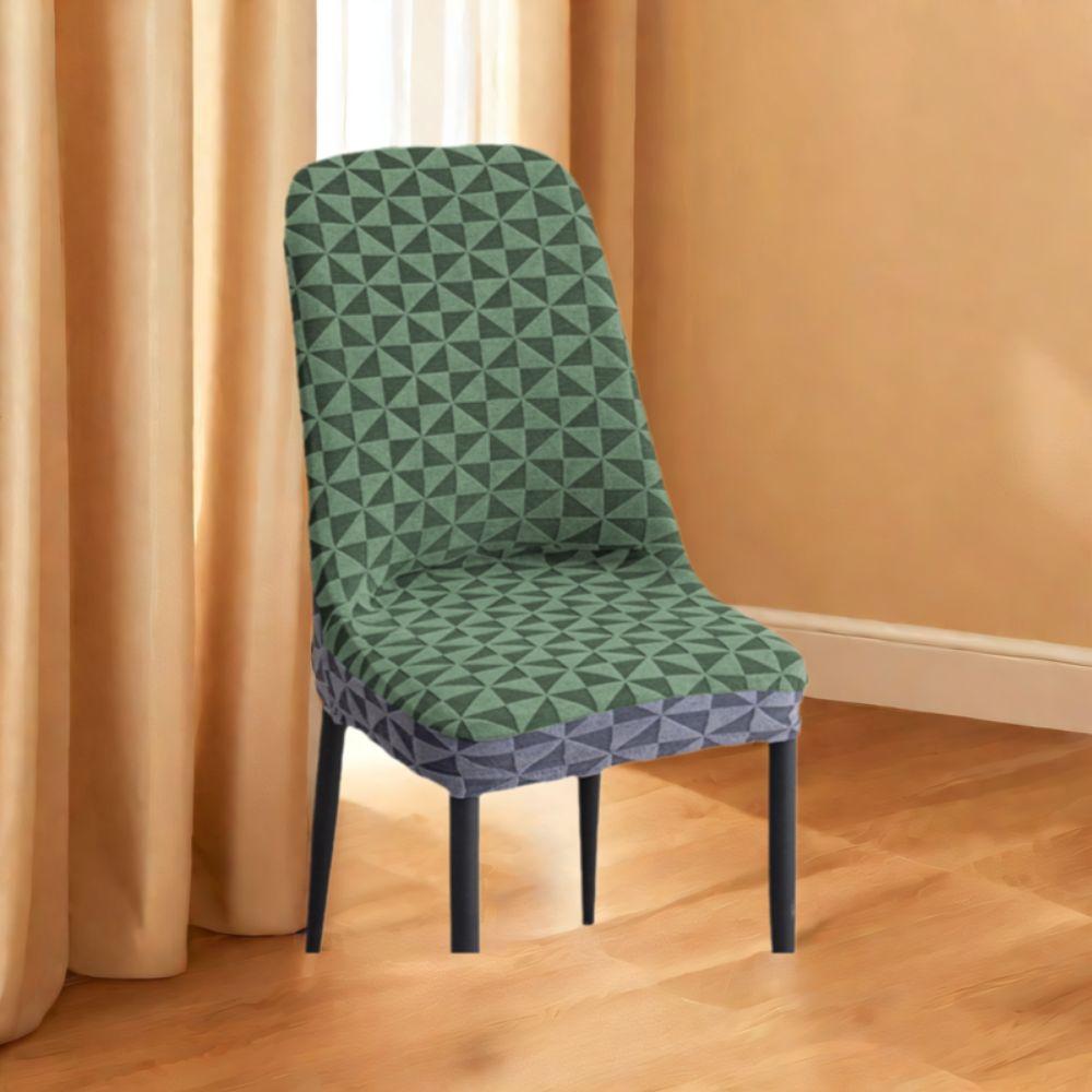 Elastic Curved Seat Cover Soft Chair Protective Case Jacquard Arc Chair Cover  Hotel