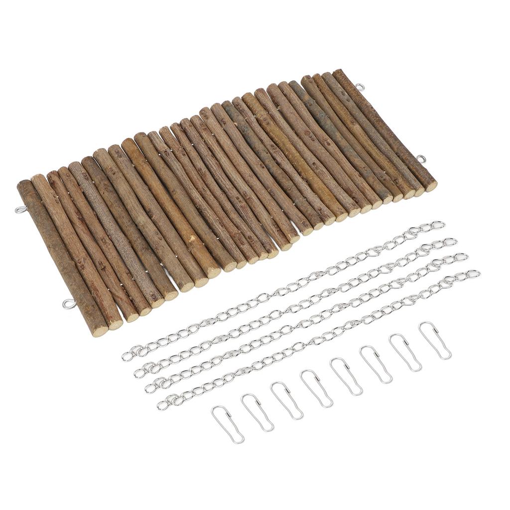 Wooden Guinea Pig Swing Toys Hamster Hanging Hammock Chinchilla Chew Toys for Dwarf Rabbit Small