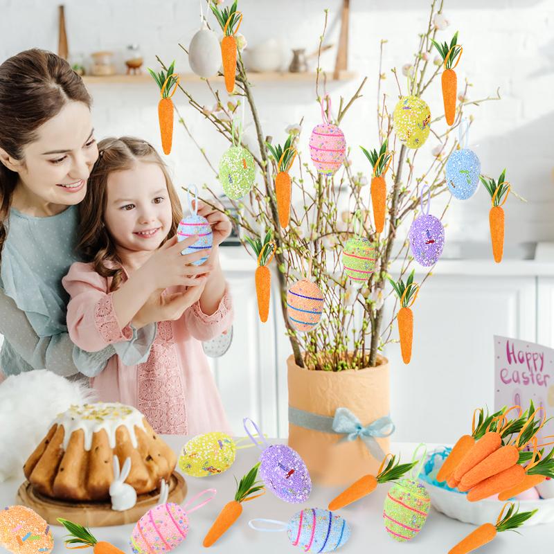 6 шт. Расписные пенопластовые пасхальные яйца, украшение для дома, подвески для пасхального дерева, декор для поделок, украшение для корзины, детские подарки, сувениры 2025