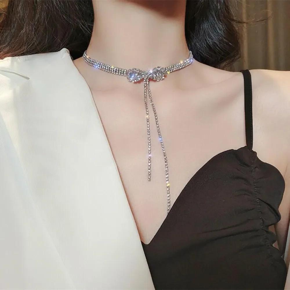 Metal Style Silver Color Five-Pointed Star Vortex Necklace for Women Simple Star Lariat Necklaces Clavicle Chain Charm Jewelry