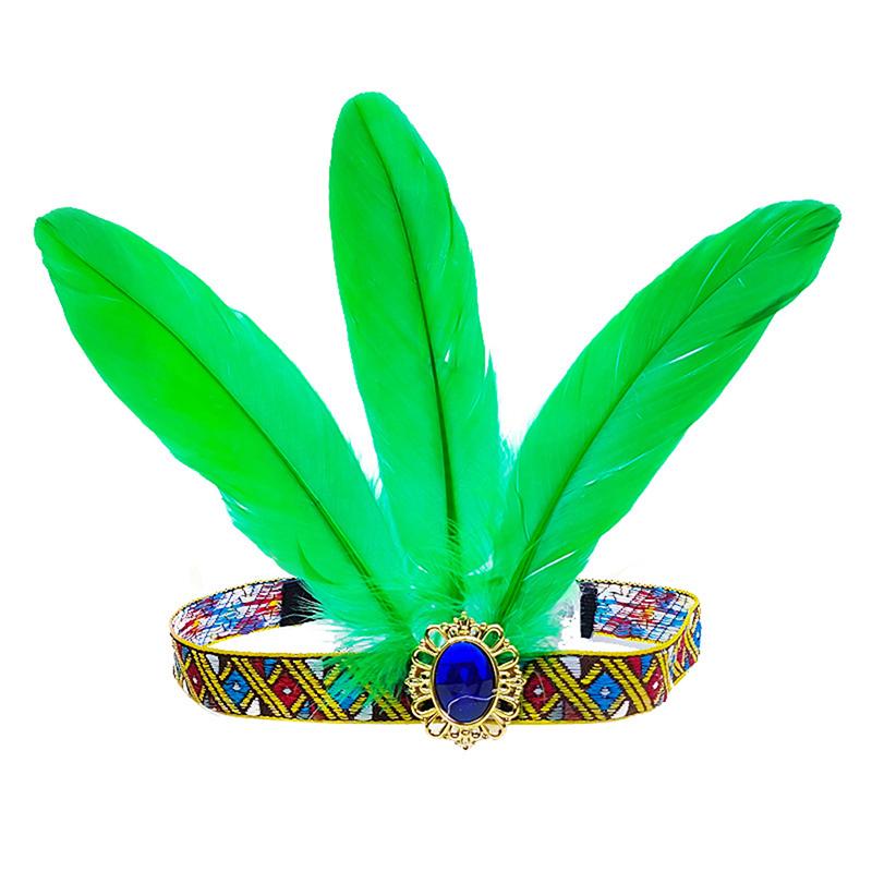Feather Hair Band Headband Bohemian Indian Gypsy Dance Show Headpiece Headdress