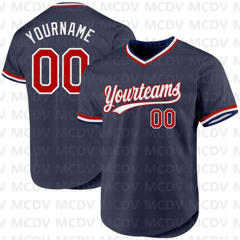 Custom Navy Gold-Orange Authentic Throwback Baseball Jersey 3d Printed Sports T-Shirts