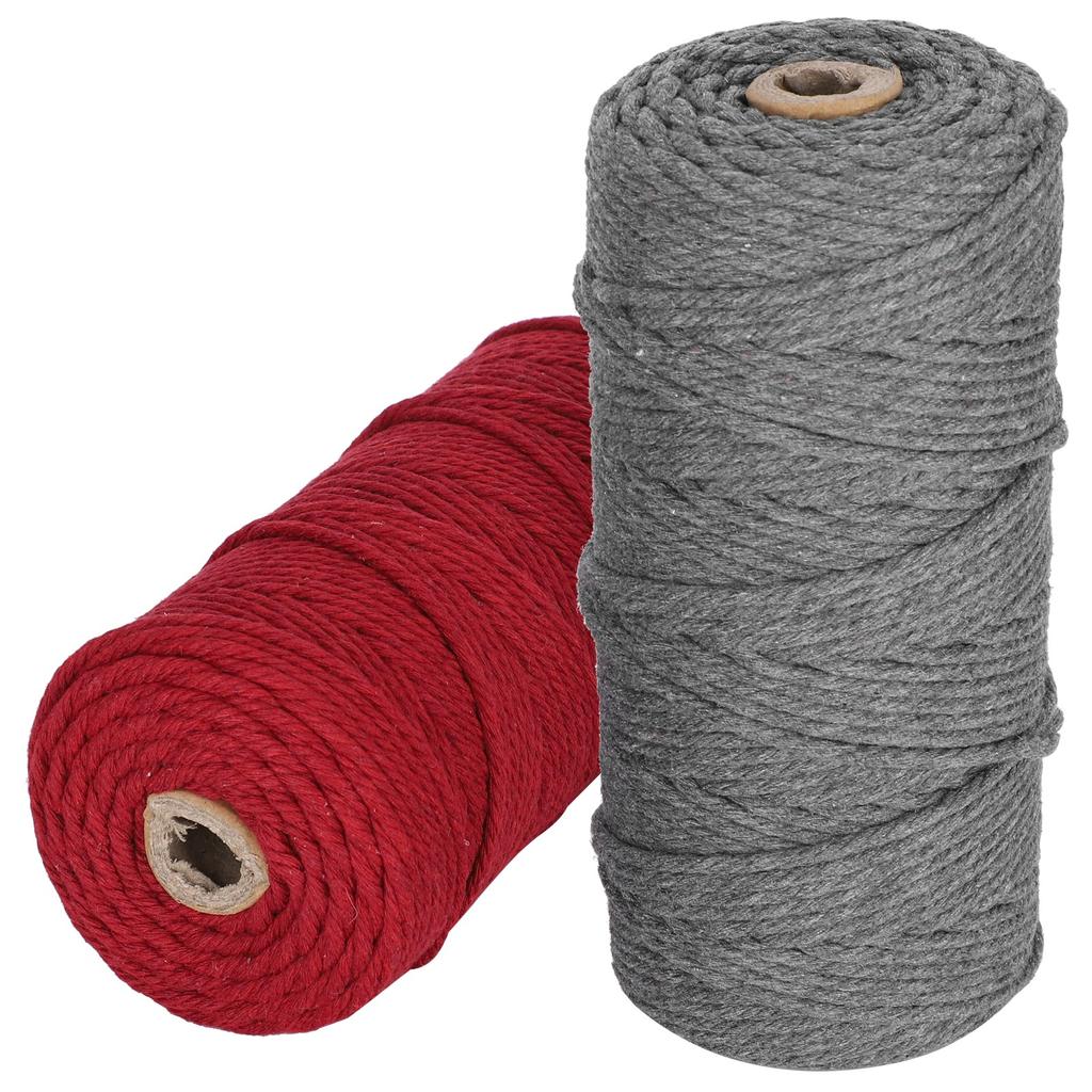 2 шт. 100 метров хлопковой пряжи метров вязальной веревки плетеной макраме рукоделие ручная работа DIY