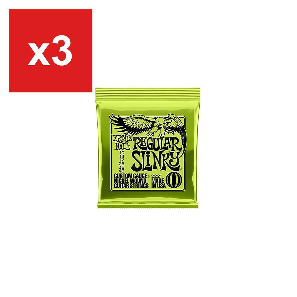 Electric Guitar Strings ERNIE BALL 2221 REGULAR SLINKY (10-46), 3-Set Pack
