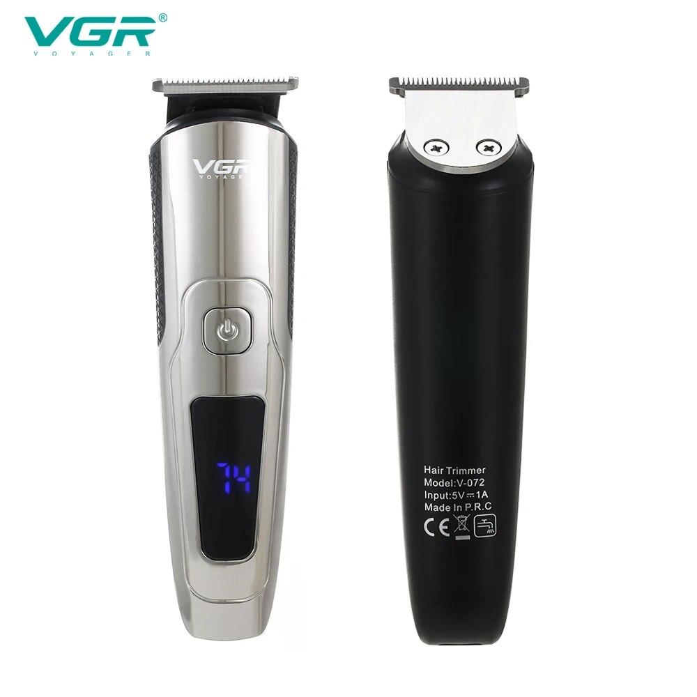Оригинальная электрическая бритва VGR V-072, полностью водонепроницаемая, легкая машинка для стрижки волос для мужчин, машинка для стрижки под масло с LED-дисплеем, электрическая домашняя машинка для стрижки, бритва