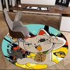 1pc Anime Cat with Binoculars Round Carpet - Office Chair Mat, Non-Slip Rug for Home Decor, Seasonal Gift, Suitable for Office, Living Room