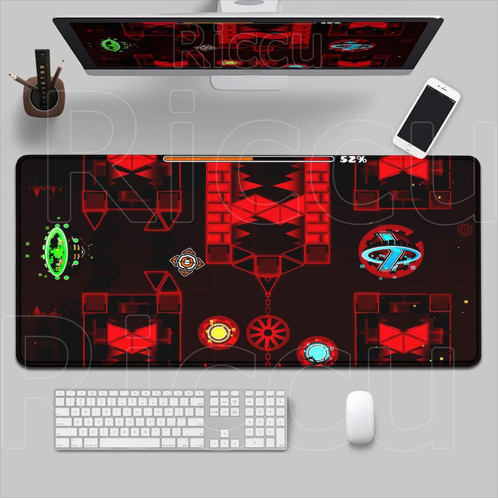 Geometry Dash Speed Gaming Table Carpet HD Printing Cool Mousepad XXL Computer Office Cabinet Rug 90x40cm Accessories Laptop Mat