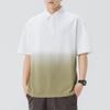 Летний мужской топ-поло с коротким рукавом, мужская футболка с воротником-стойкой, градиентный цвет, мужская тонкая короткая футболка с воротником-стойкой