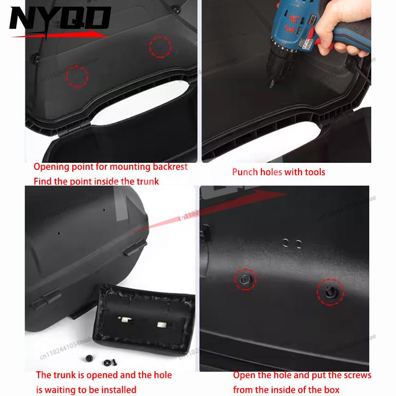 Motorcycle Trunk Backrest for SH29 SH33 SH34 SH39 SH40 SH45 SH48 Moto Rear Passenger Tail Box Rear Cushion Backrest Next Set
