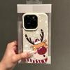 Рождественский Олень Узор Личи Чехол для Телефона для iPhone 17 16 Pro Max Air 15 14 Plus 13 12 11 XR X XS Max 16E Ударопрочный Чехол