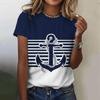 Summer Boat Anchor 3D Print Women's T-Shirts Women Casual Short Sleeve T Shirt Fashion O-Neck Tees Harajuku Tops Female Clothing