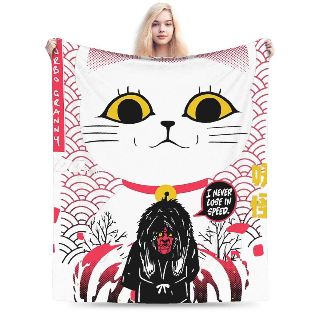 Cat Dandadan Flannel Blanket Winter Super Soft Bedding Throws for Students Outdoor Fluffy Bedspread Sofa Bed Cover