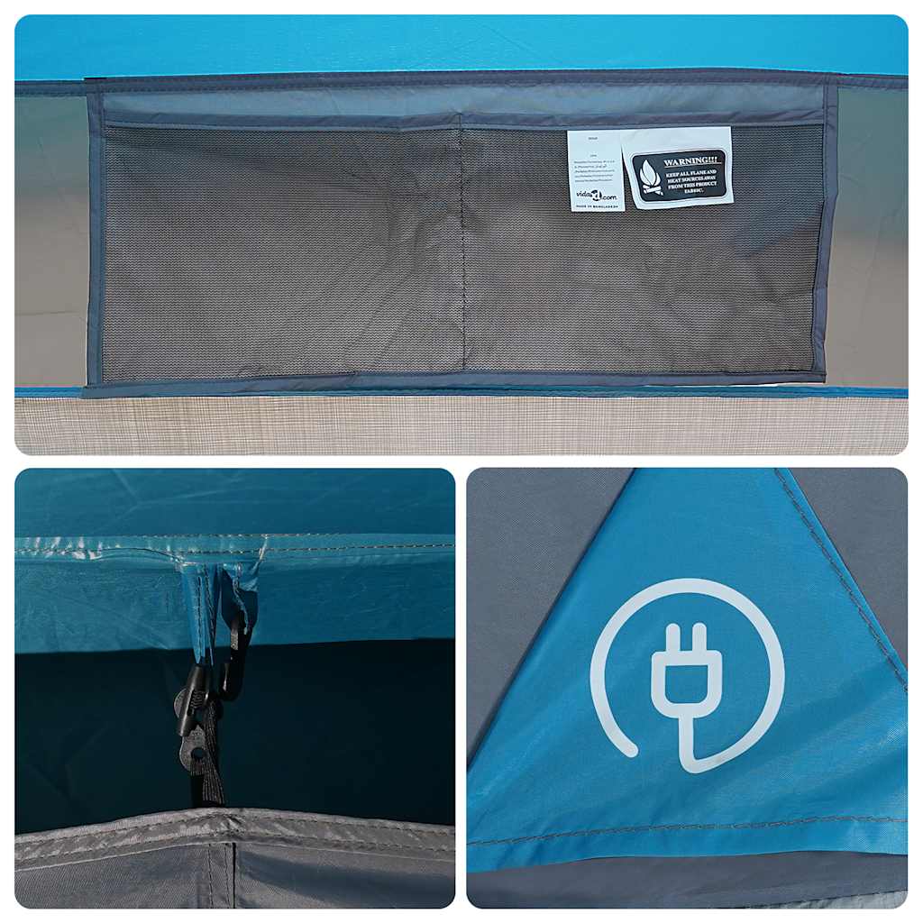 Tunnel Tent for 5 Persons Blue Waterproof