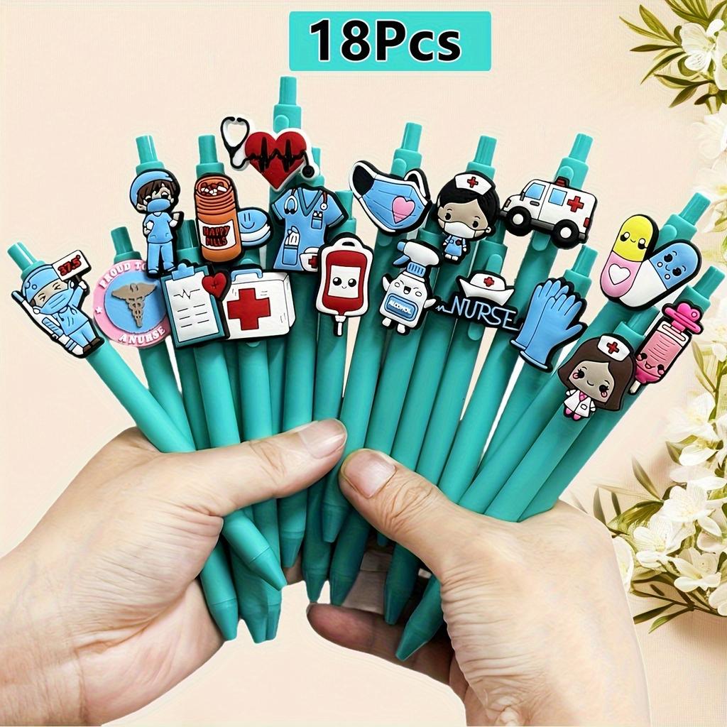 [Гелевые ручки для медсестер и врачей] Набор 6/12/18 шт. с черными гелевыми стержнями 0,5 мм, гелевые ручки для медицинских работников | Ручки для медицинских карт, день медсестры
