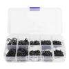 580Pcs E Circlip Washer Set with Storage Box Stainless Steel Firm Fixing E Type Retaining Washer Black