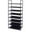 TRADE ONE Freestanding Rack, 8 Shelves, 57cm Wide X 28cm Deep X 141cm High, 8kg Load Capacity, Easy Assembly, Lightweight, Large Capacity, Black, 1051