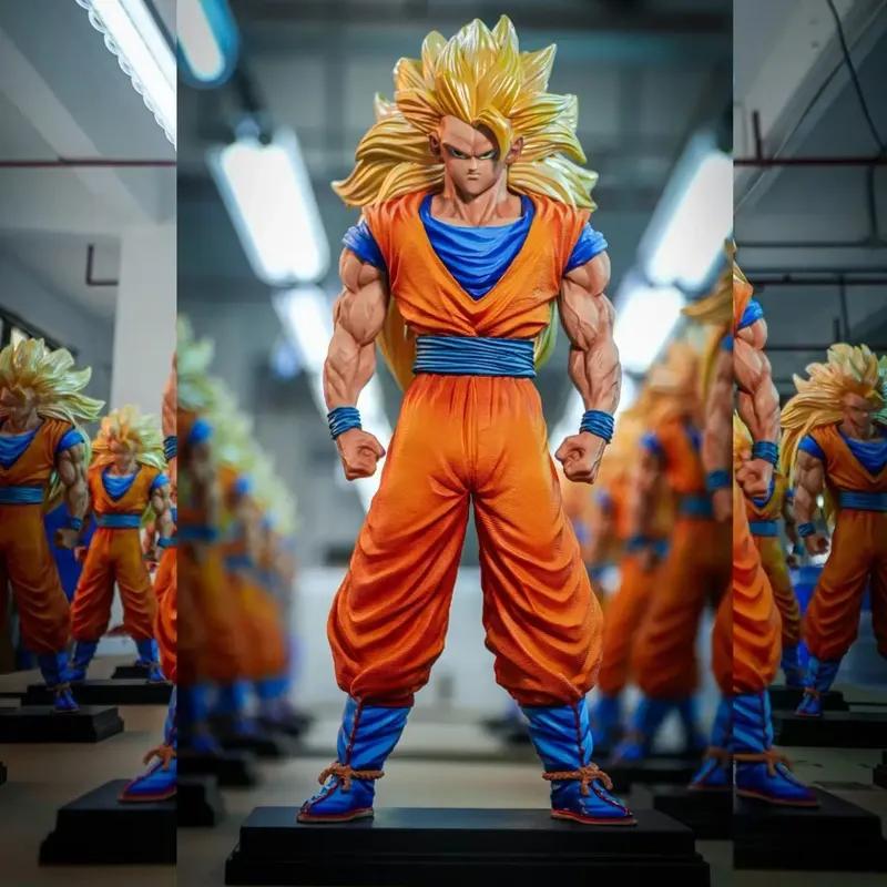 34 см Аниме Dragon Ball Z Супер Сайян 3 Сын Гоку Фигурки Действия Стоячая Модель ПВХ Статуя Настольное Украшение Орнамент Игрушки Подарки